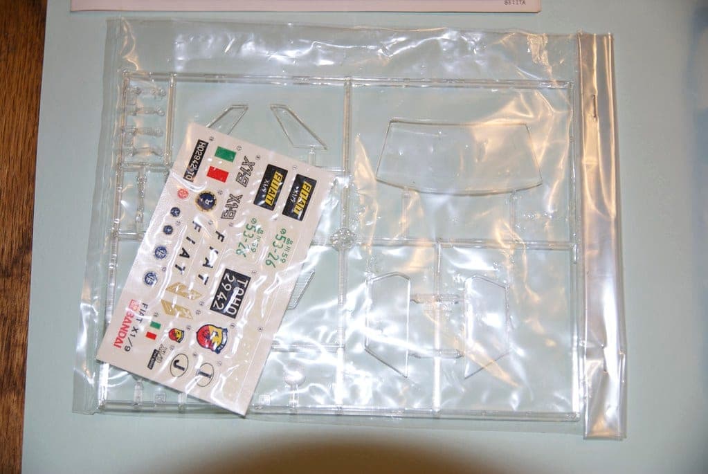 Plastic model kit parts on a sprue