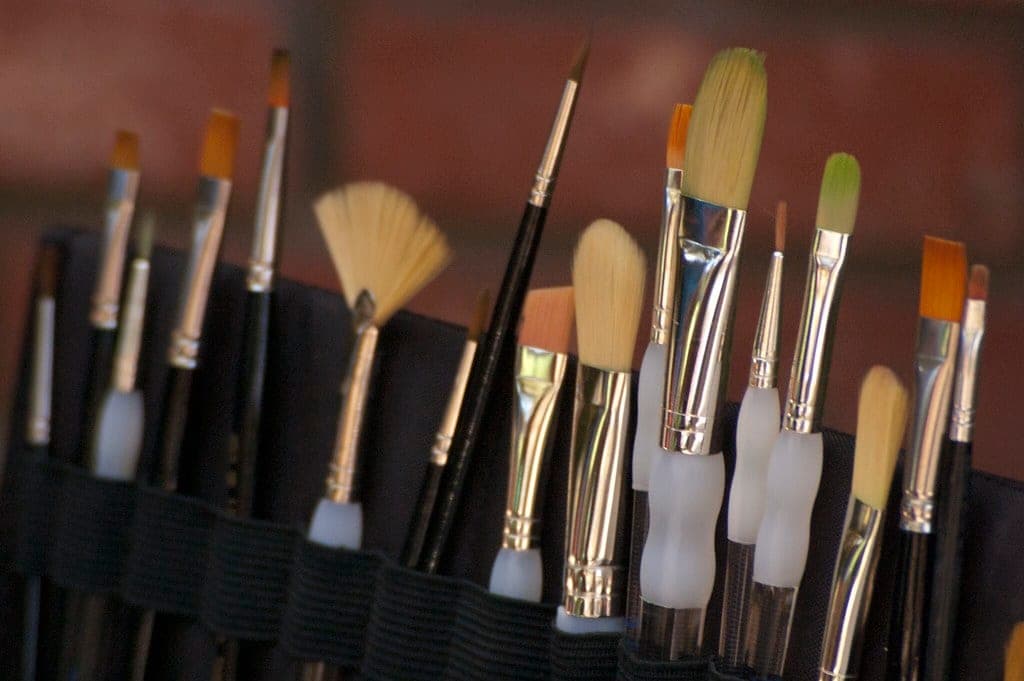 A fine pointed sable miniature paintbrush