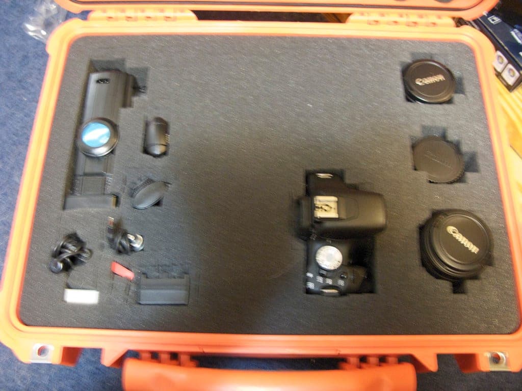 A hard case with pluck foam inserts